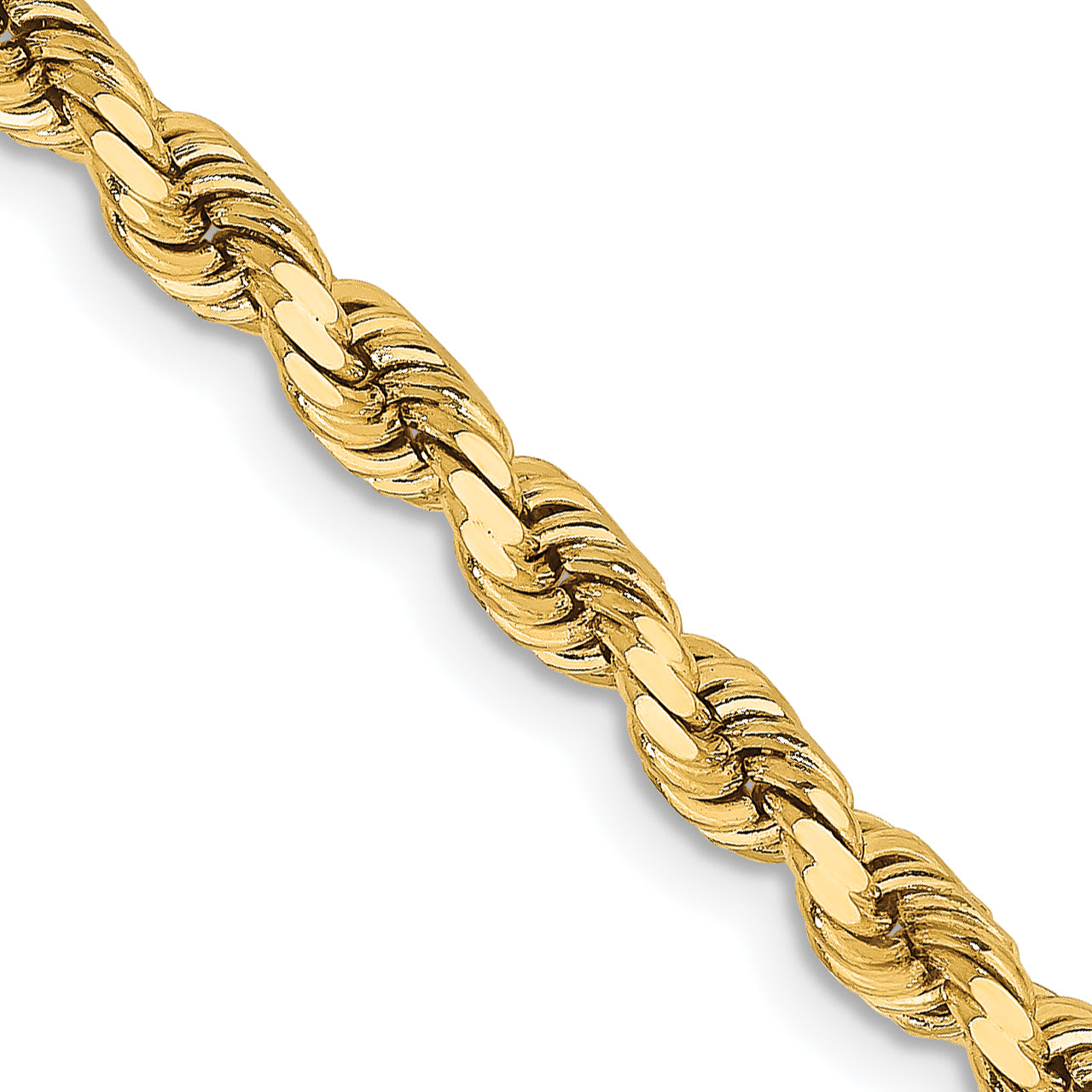 14K Yellow Gold Diamond-Cut Rope Chain Necklace 3.75mm