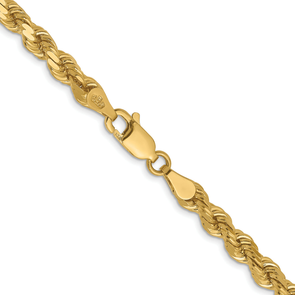4.25mm 14K Yellow Gold Diamond-Cut Rope Chain - Sophia Jewelers