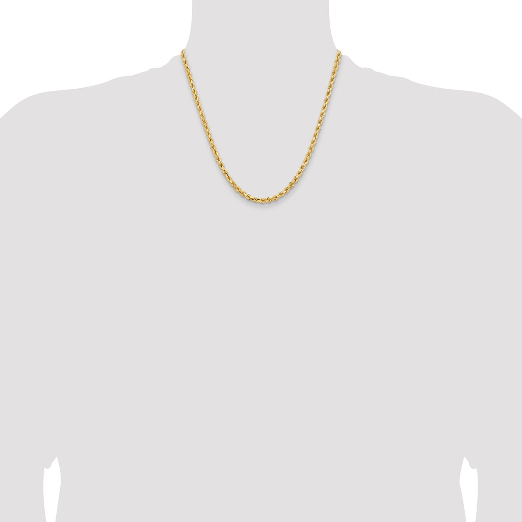 4.25mm 14K Yellow Gold Diamond-Cut Rope Chain - Sophia Jewelers