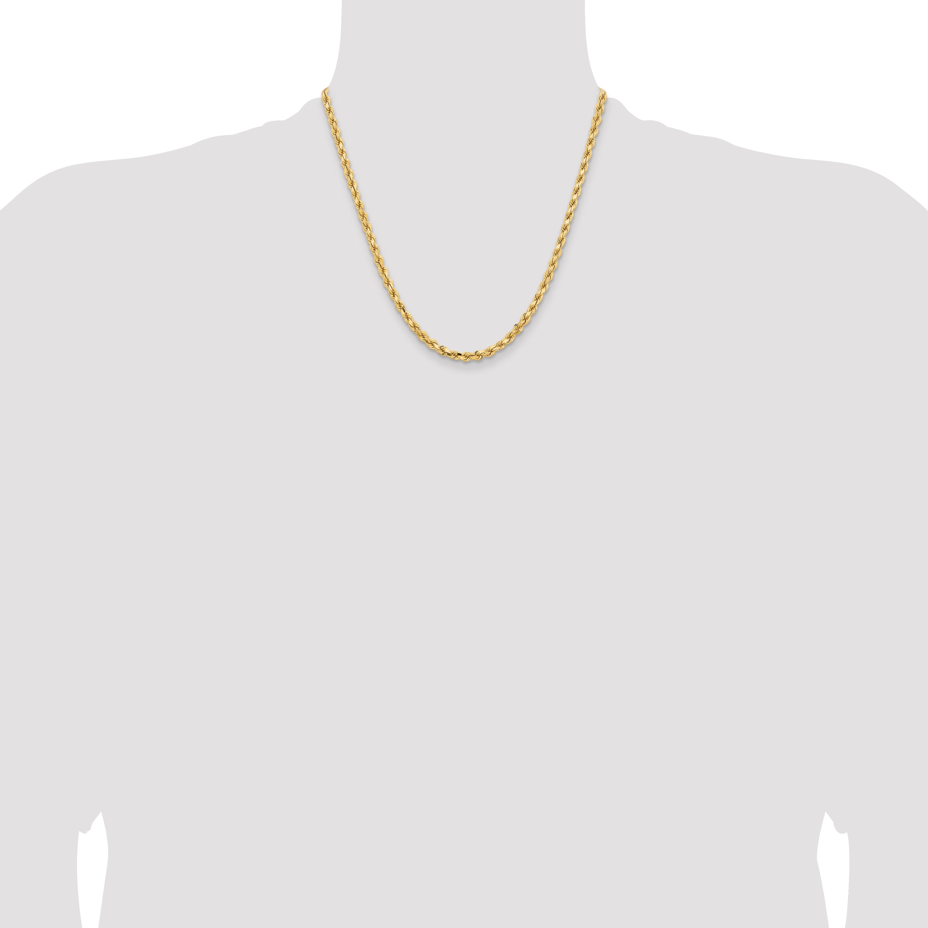 4.25mm 14K Yellow Gold Diamond-Cut Rope Chain - Sophia Jewelers