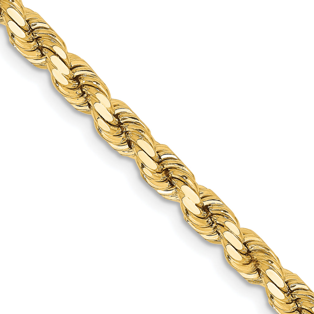14K Yellow Gold Diamond-Cut Rope Chain Necklace 4.25mm