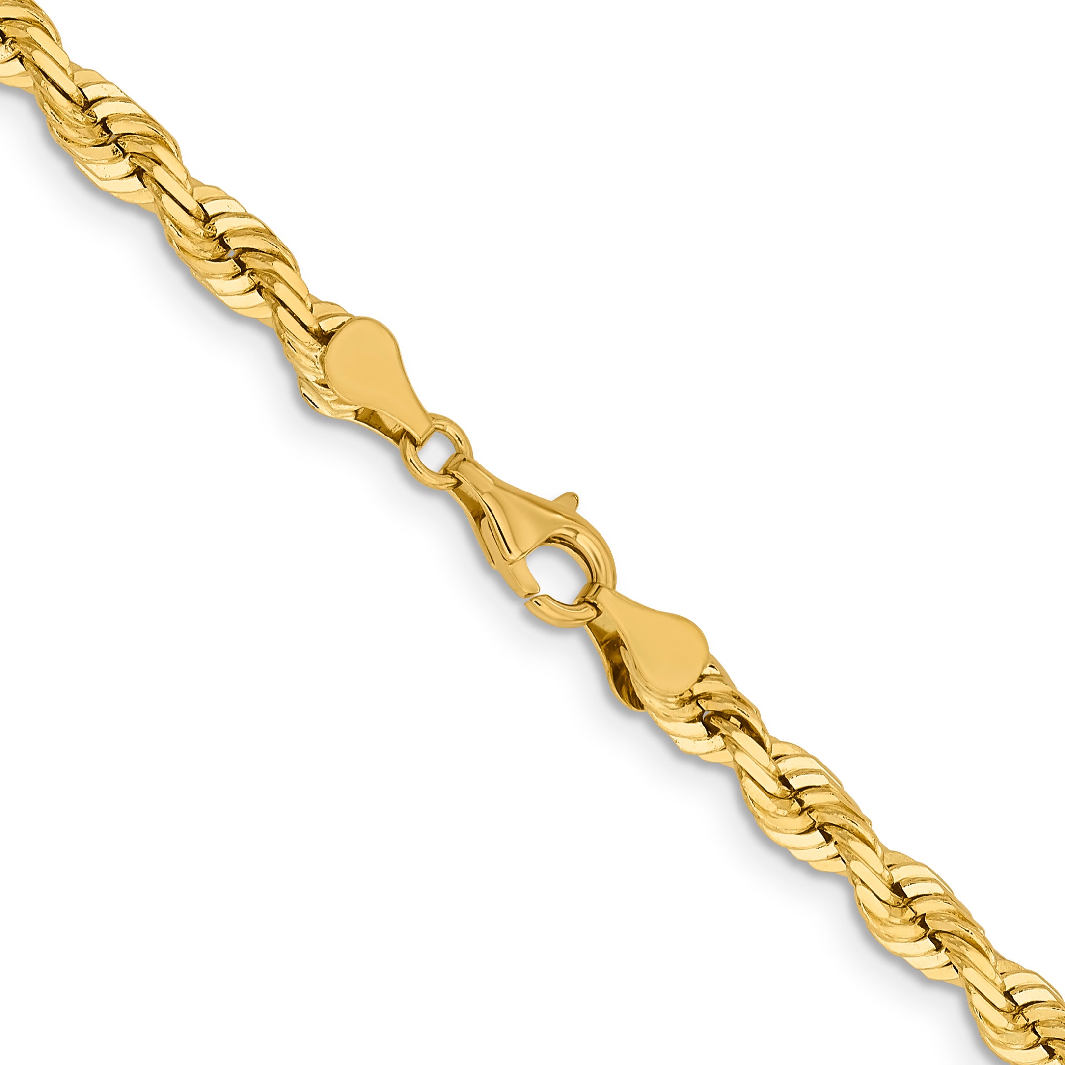 14K Yellow Gold Diamond-Cut Rope Chain Necklace 5mm