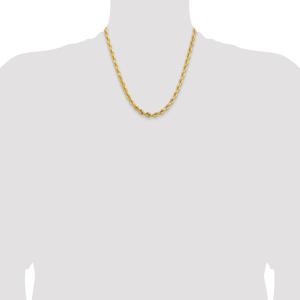 5.5mm 14K Yellow Gold Diamond-Cut Rope Chain - Sophia Jewelers