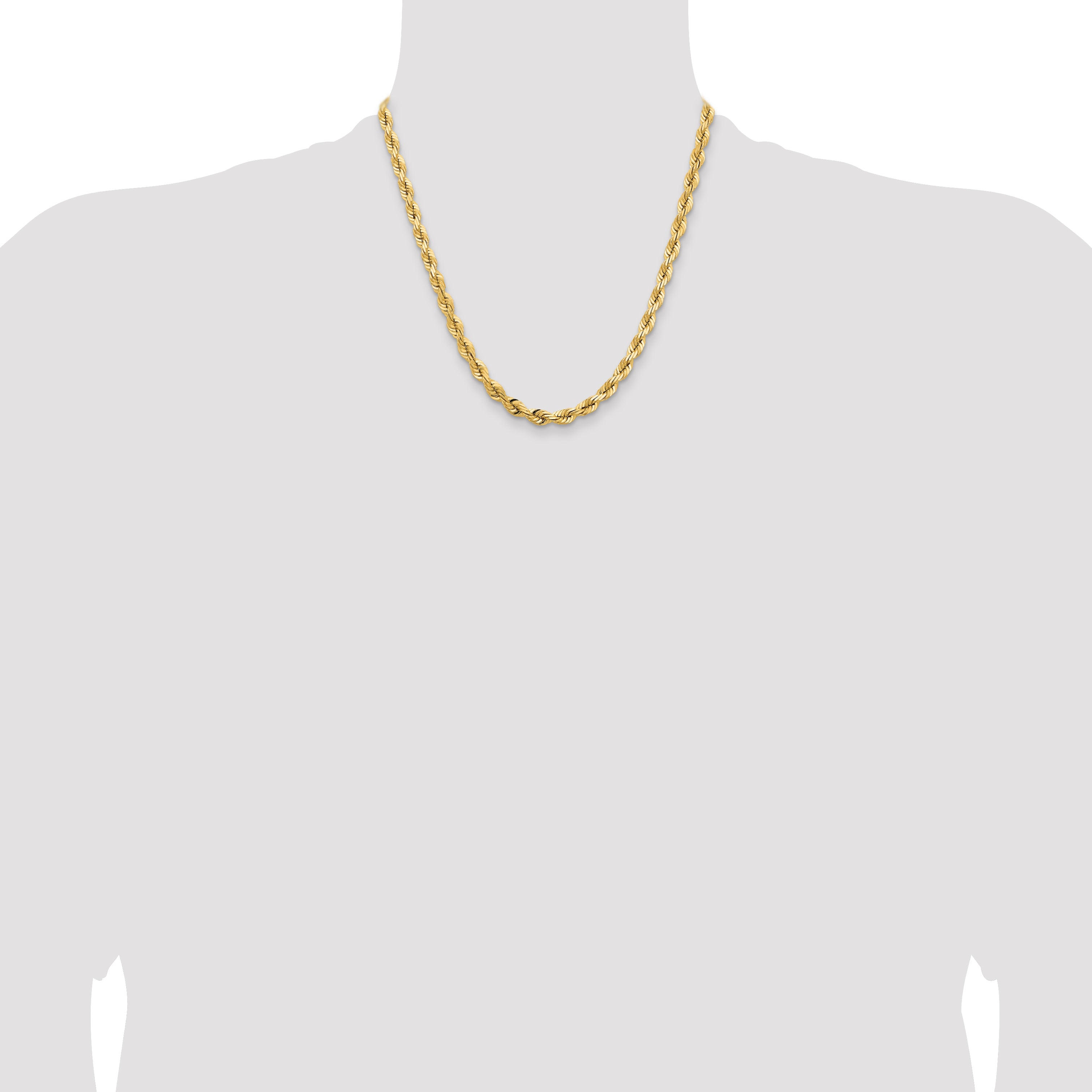 5.5mm 14K Yellow Gold Diamond-Cut Rope Chain - Sophia Jewelers