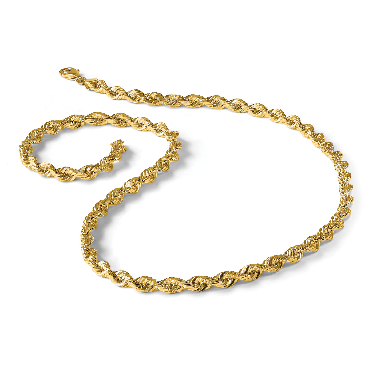 14K 5.5mm Diamond-Cut Rope Chain
