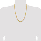 14K Yellow Gold Diamond-Cut Rope Chain Necklace 5mm