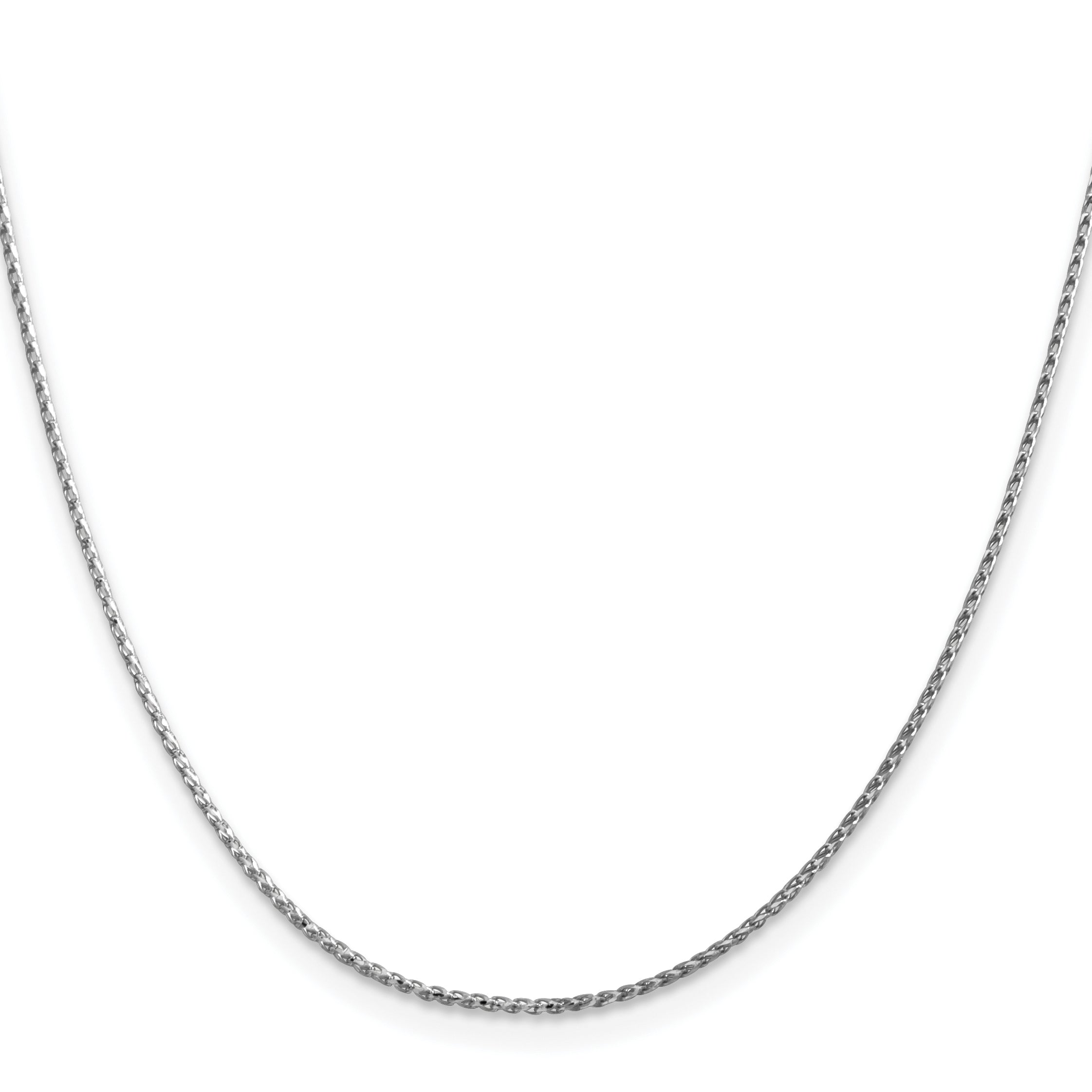 14K White Gold Diamond-Cut Franco Chain Necklace 1.15mm Secondary image