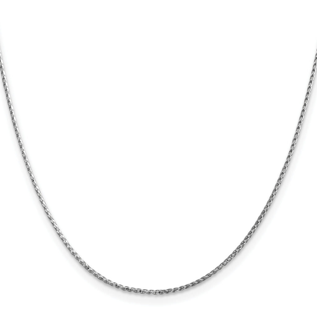 14K White Gold Diamond-Cut Franco Chain Necklace 1.15mm