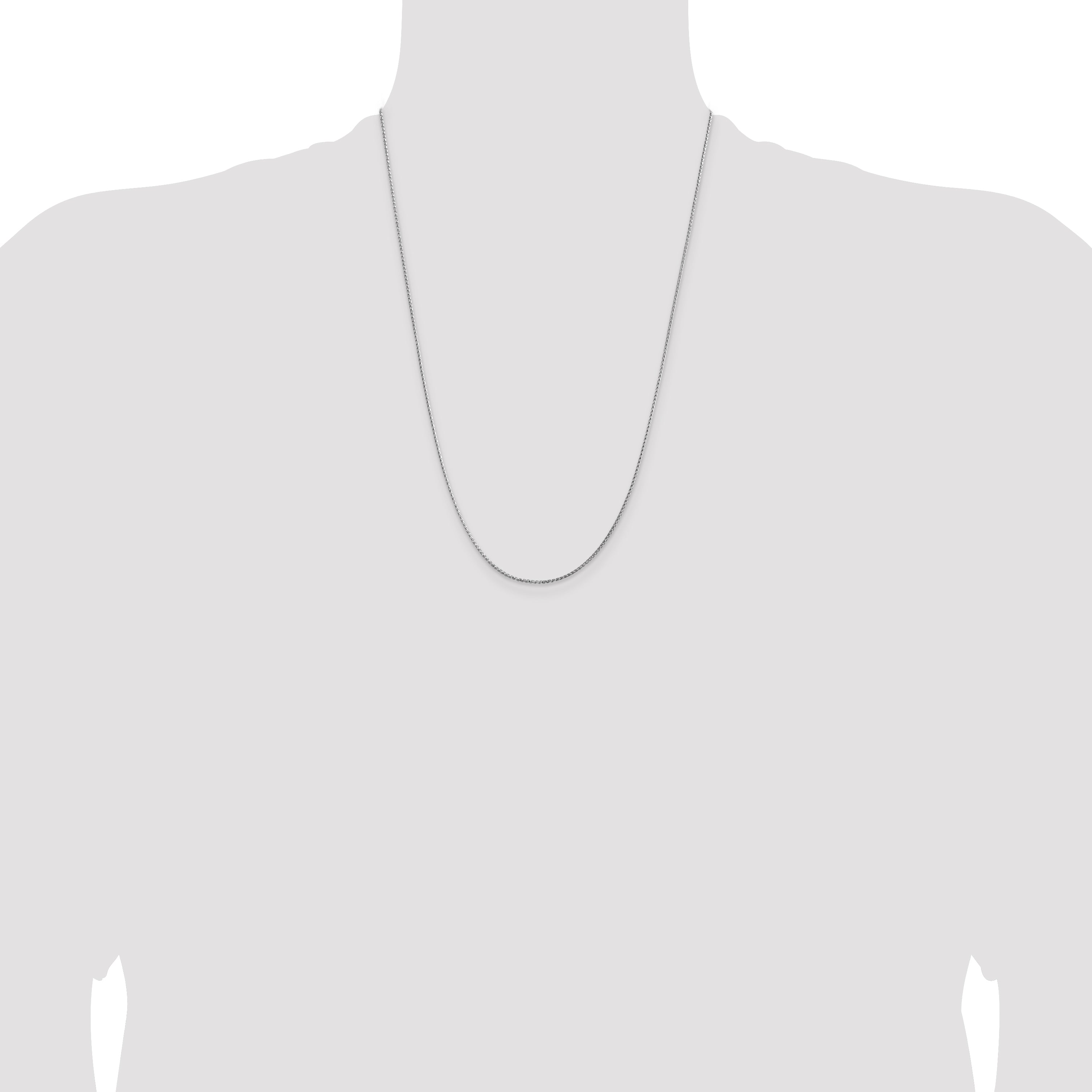 14K White Gold Diamond-Cut Franco Chain Necklace 1.15mm