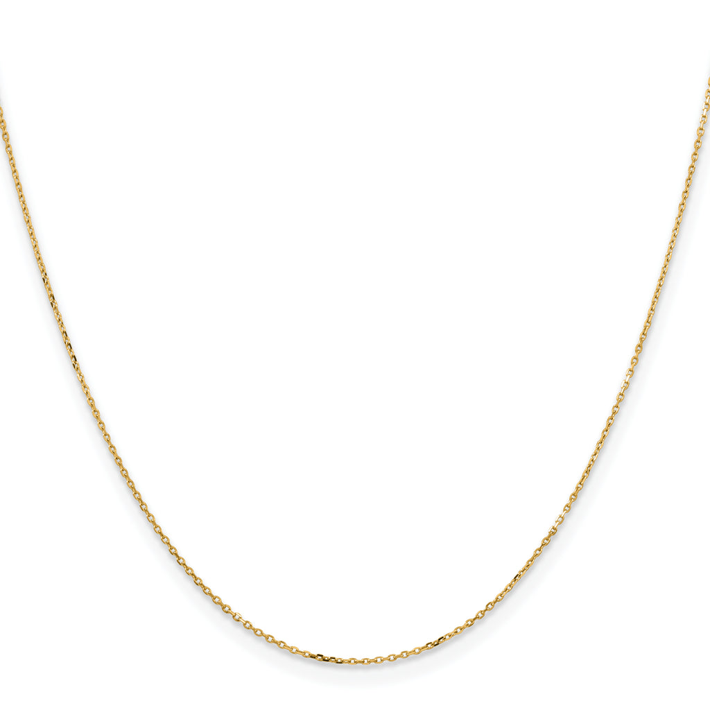 14K Yellow Gold Diamond-Cut Cable Chain Necklace 0.85mm