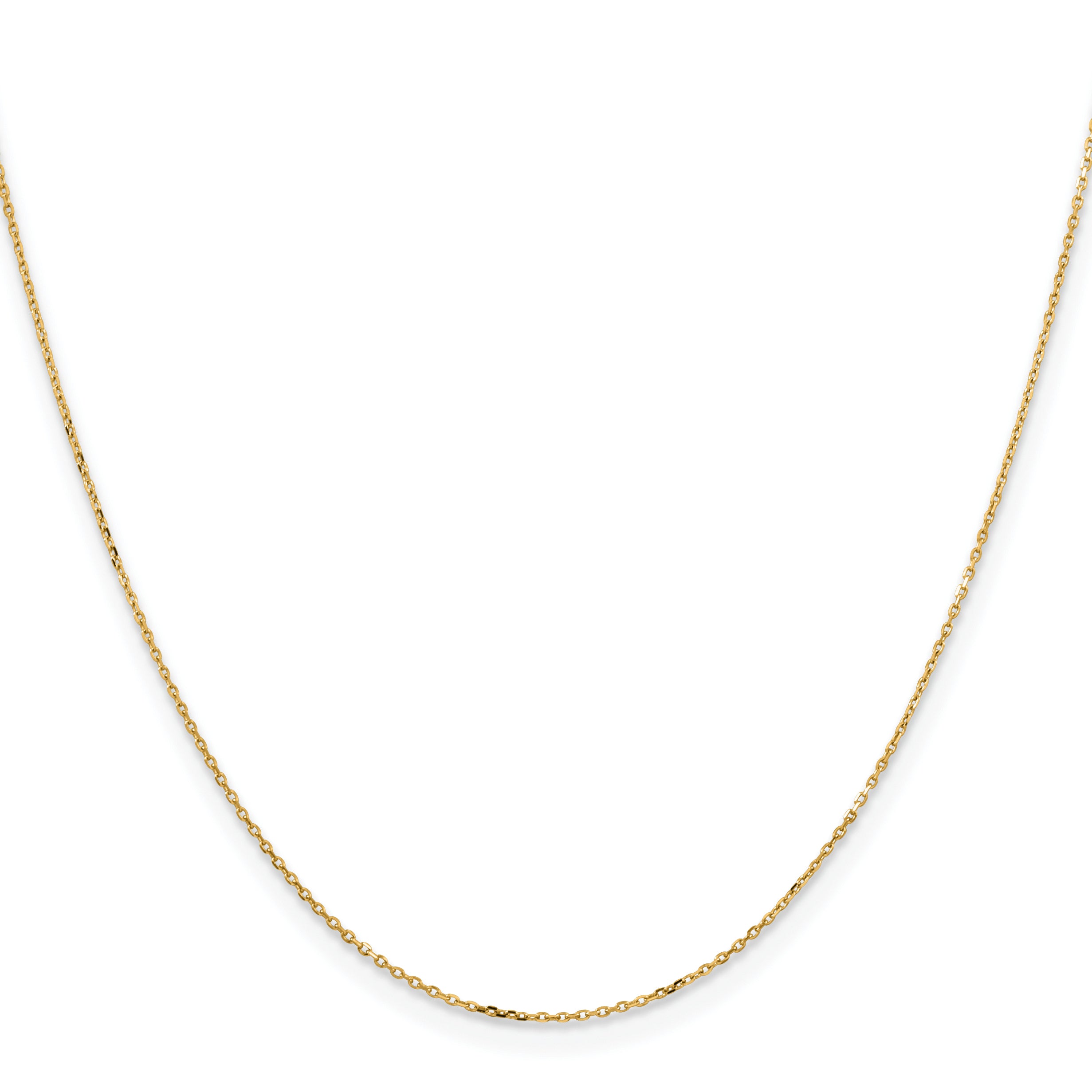 14K Yellow Gold Diamond-Cut Cable Chain Necklace 0.85mm