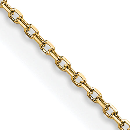 14K Yellow Gold Diamond-Cut Cable Chain Necklace 0.85mm
