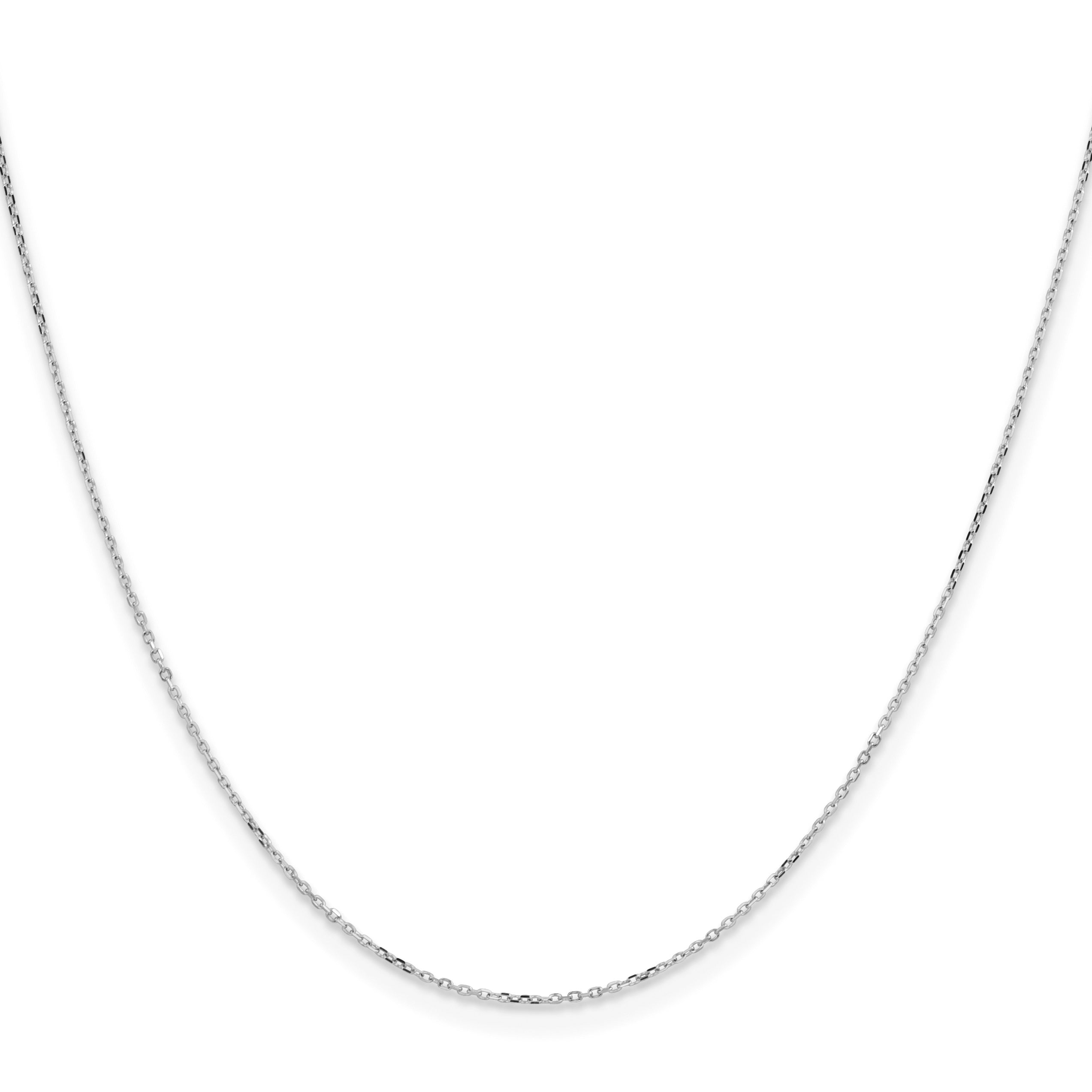 0.85mm 14K White Gold Diamond-Cut Cable Chain - Sophia Jewelers