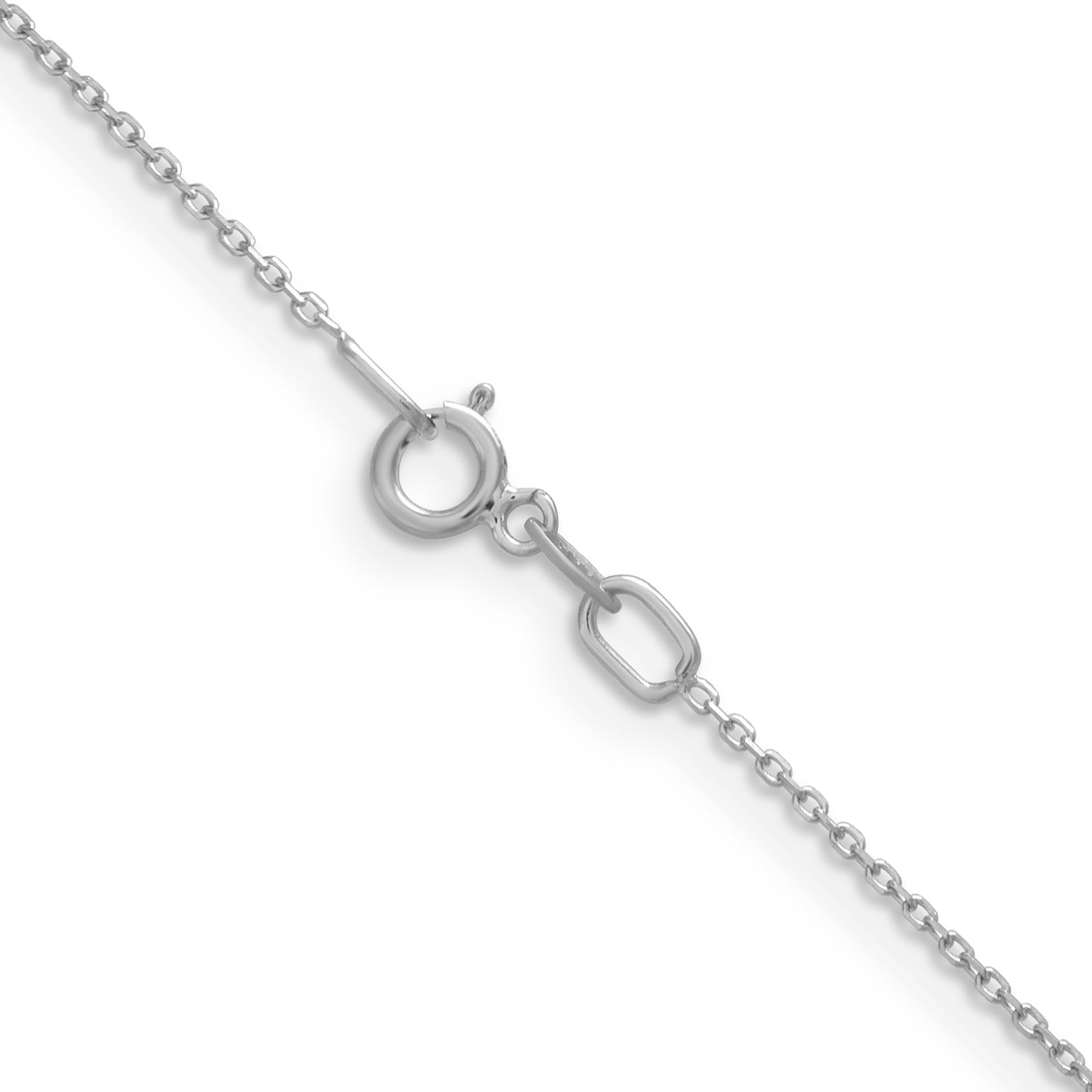 14K White Gold Diamond-Cut Cable Chain Necklace 0.85mm
