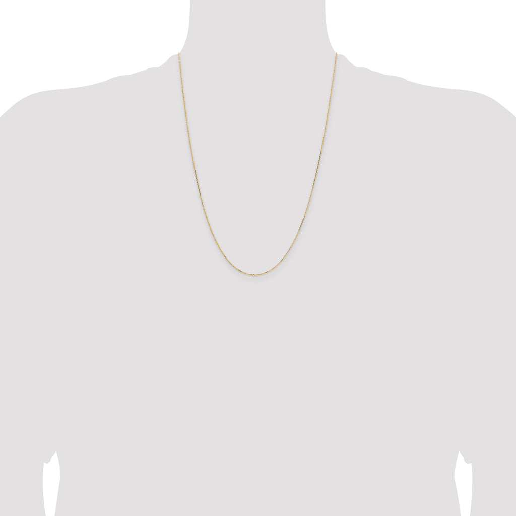 14K White Gold Diamond-Cut Cable Chain Necklace 0.85mm