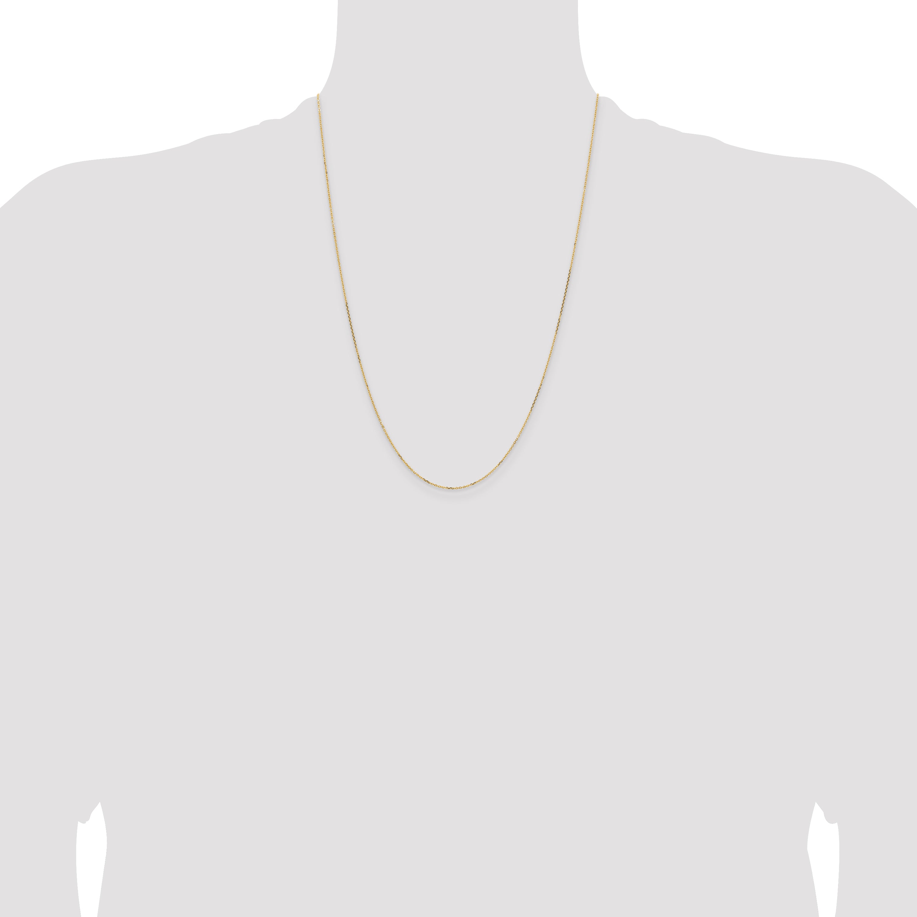 14K White Gold Diamond-Cut Cable Chain Necklace 0.85mm