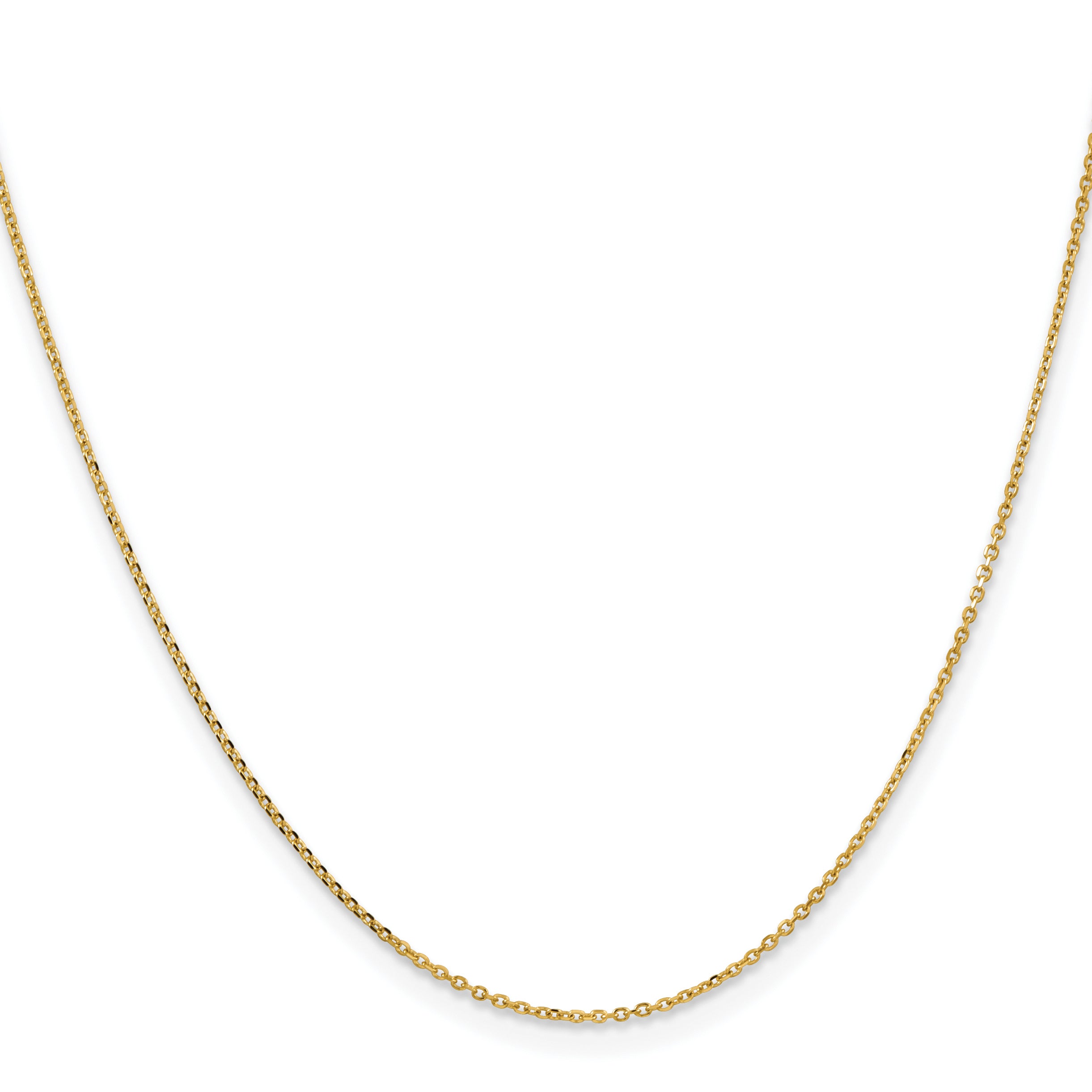 14K Yellow Gold Diamond-Cut Cable Chain Necklace 1.05mm Secondary image