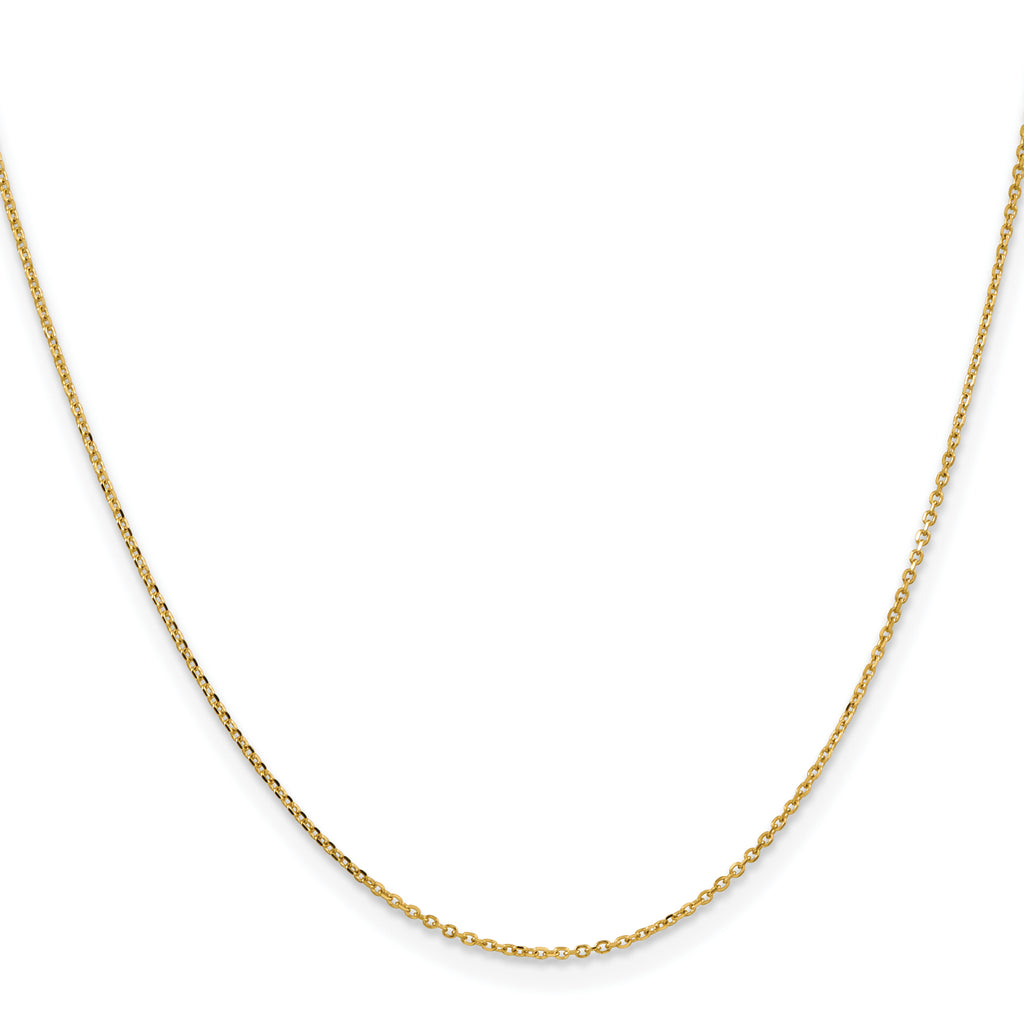14K Yellow Gold Diamond-Cut Cable Chain Necklace 1.05mm