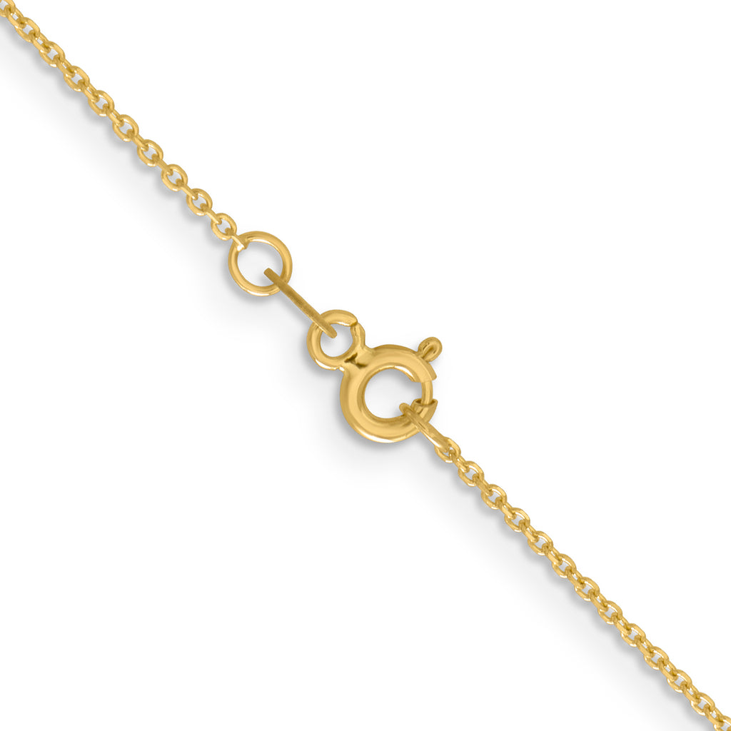 14K Yellow Gold Diamond-Cut Cable Chain Necklace 1.05mm