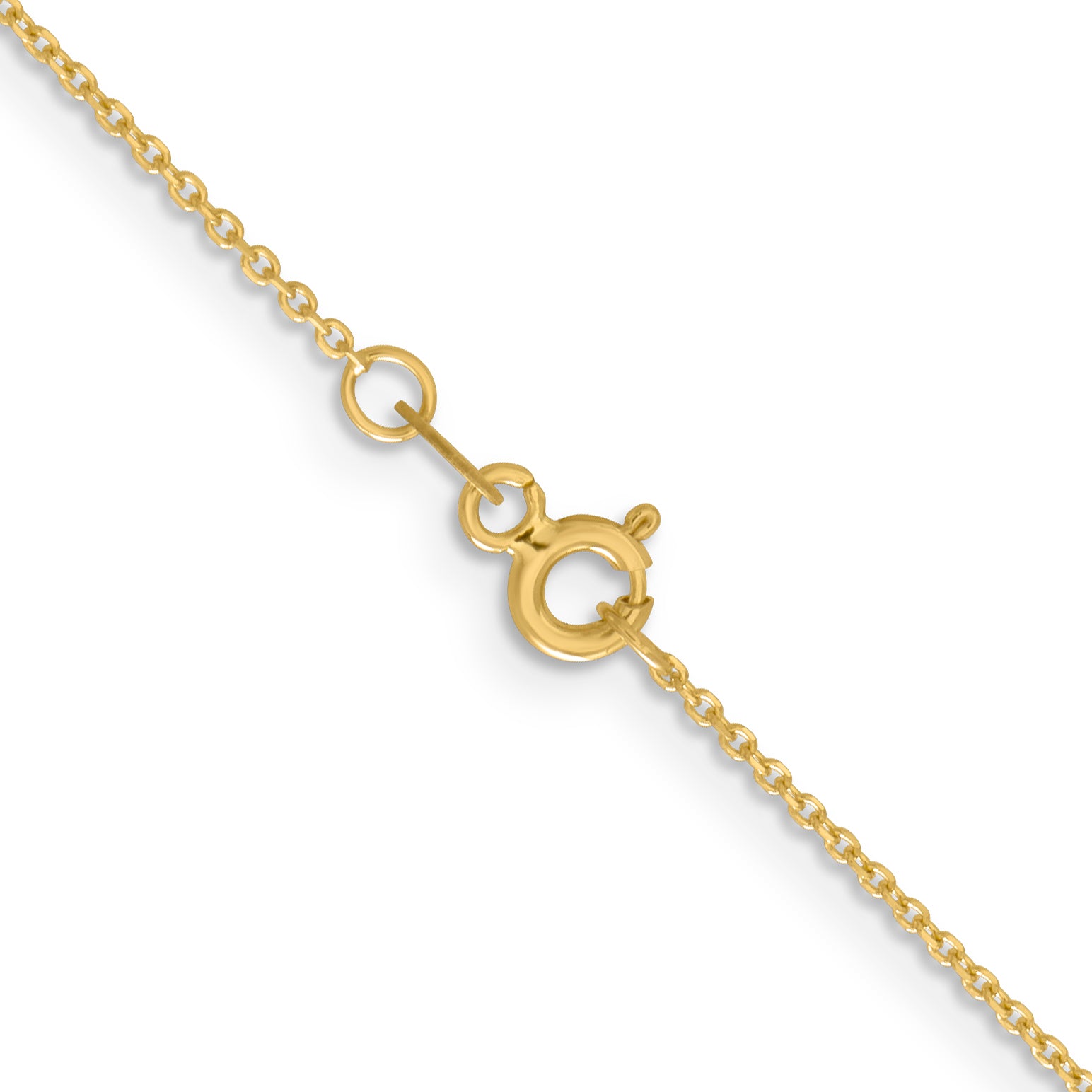 14K Yellow Gold Diamond-Cut Cable Chain Necklace 1.05mm