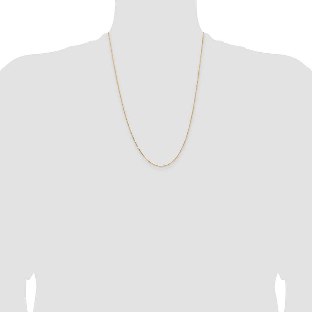 14K Yellow Gold Diamond-Cut Cable Chain Necklace 1.05mm