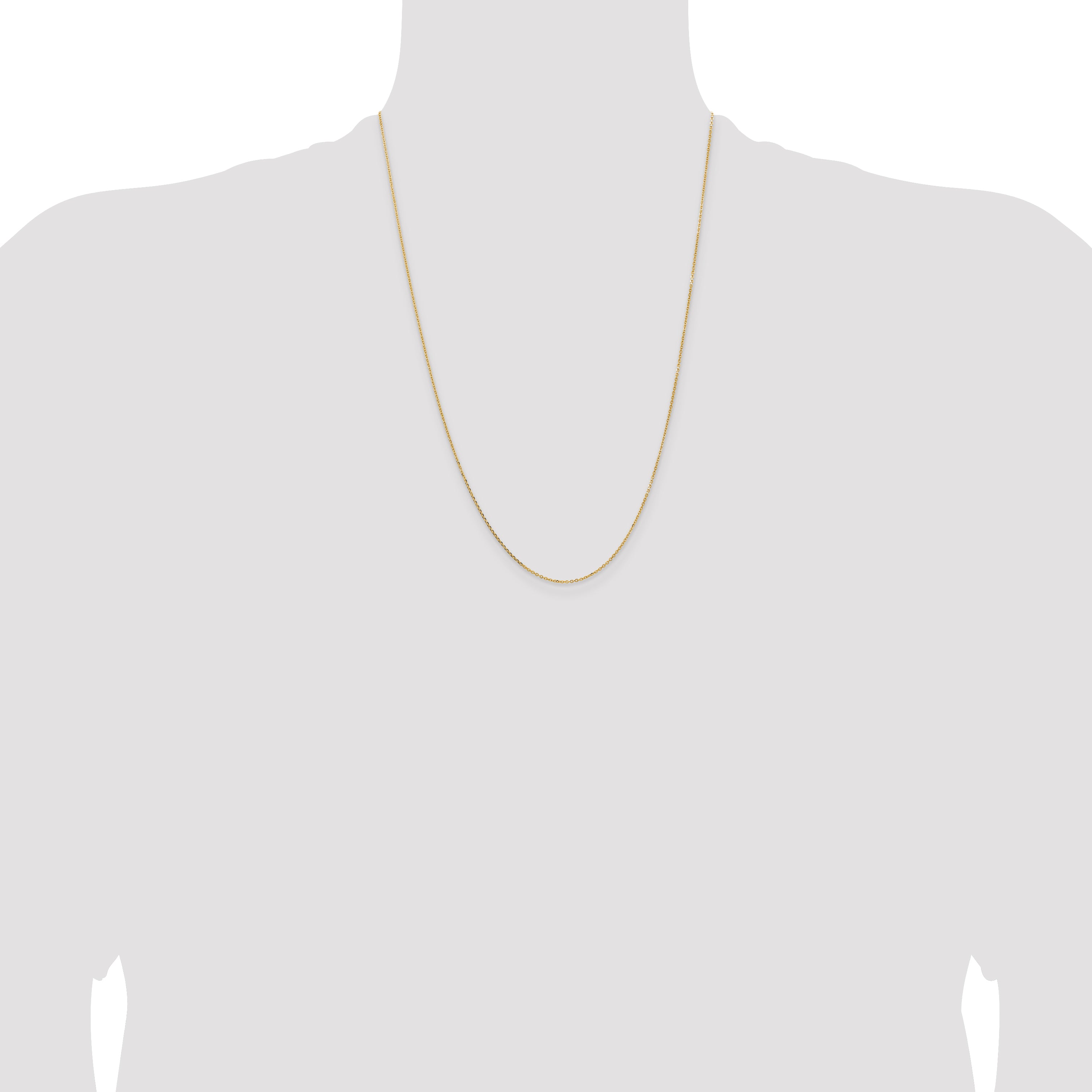 14K Yellow Gold Diamond-Cut Cable Chain Necklace 1.05mm