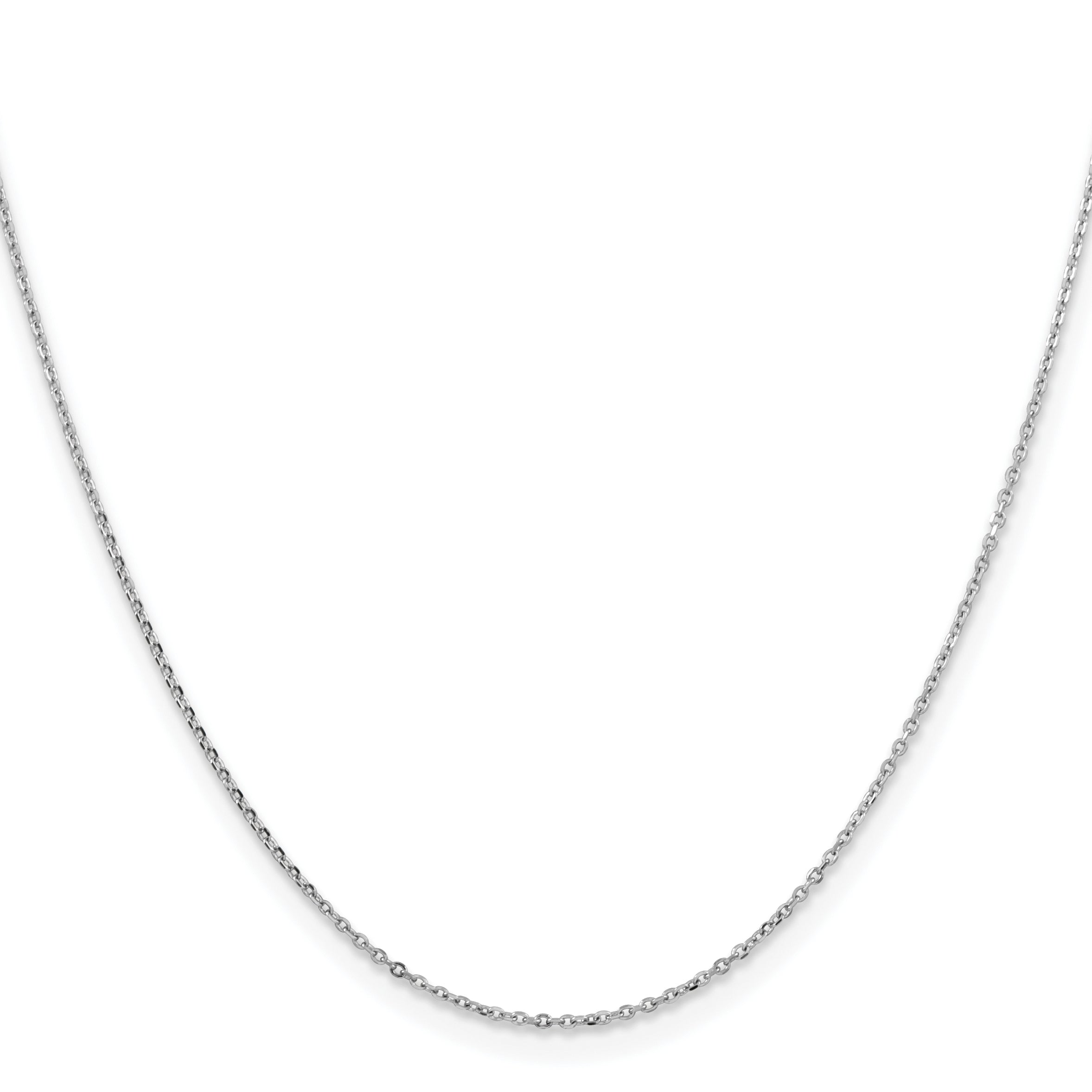 14K White Gold Diamond-Cut Cable Chain Necklace 1.05mm