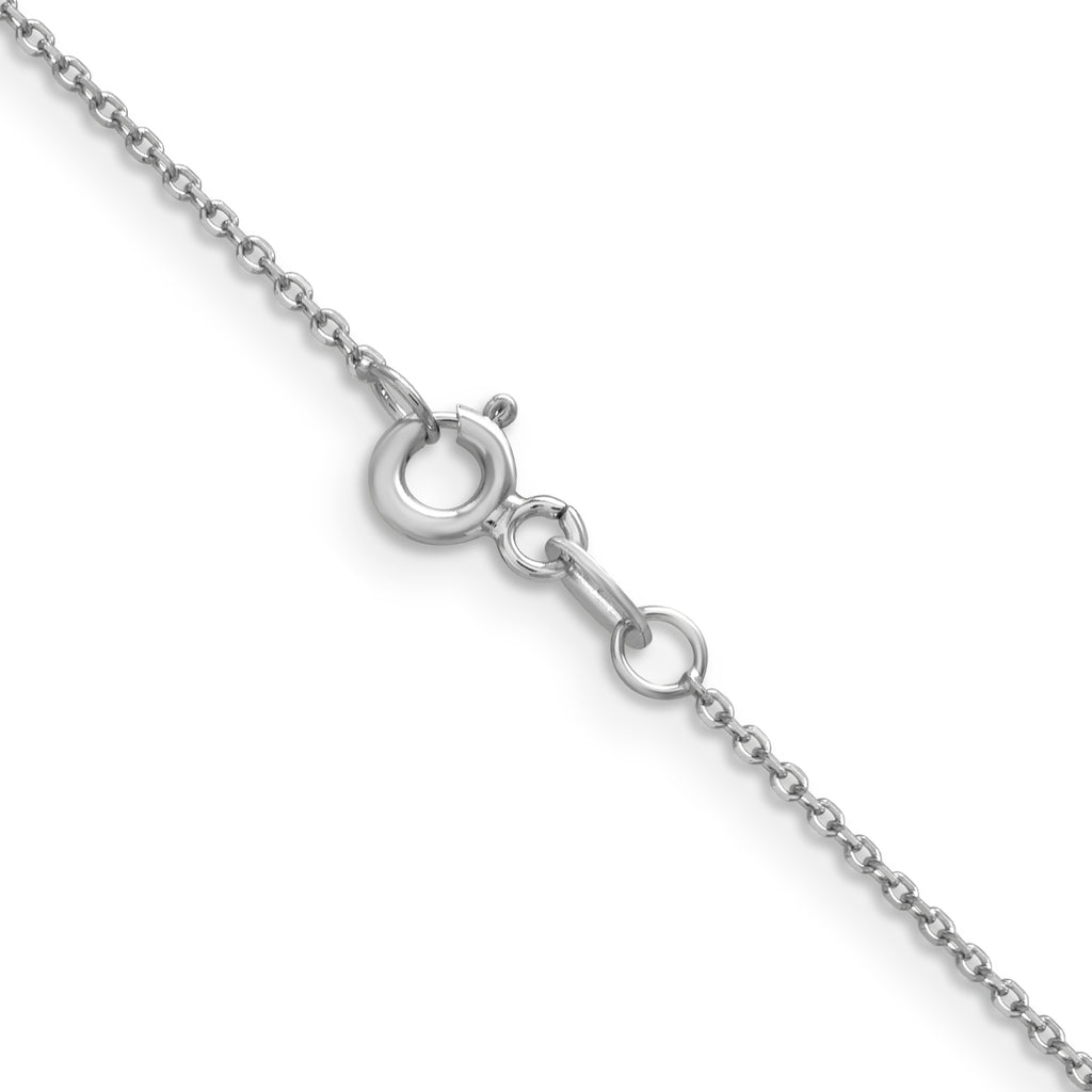 14K White Gold Diamond-Cut Cable Chain Necklace 1.05mm