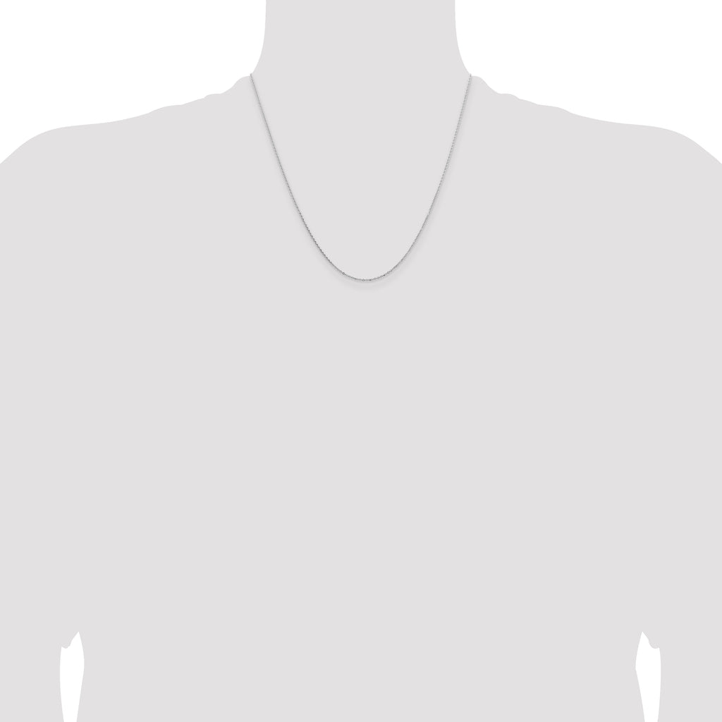 14K White Gold 1.05mm D/C Cable Chain