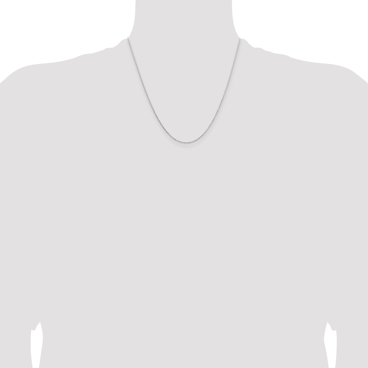14K White Gold 1.05mm D/C Cable Chain