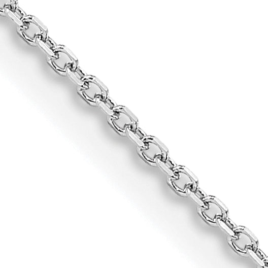 14K White Gold Diamond-Cut Cable Chain Necklace 1.05mm