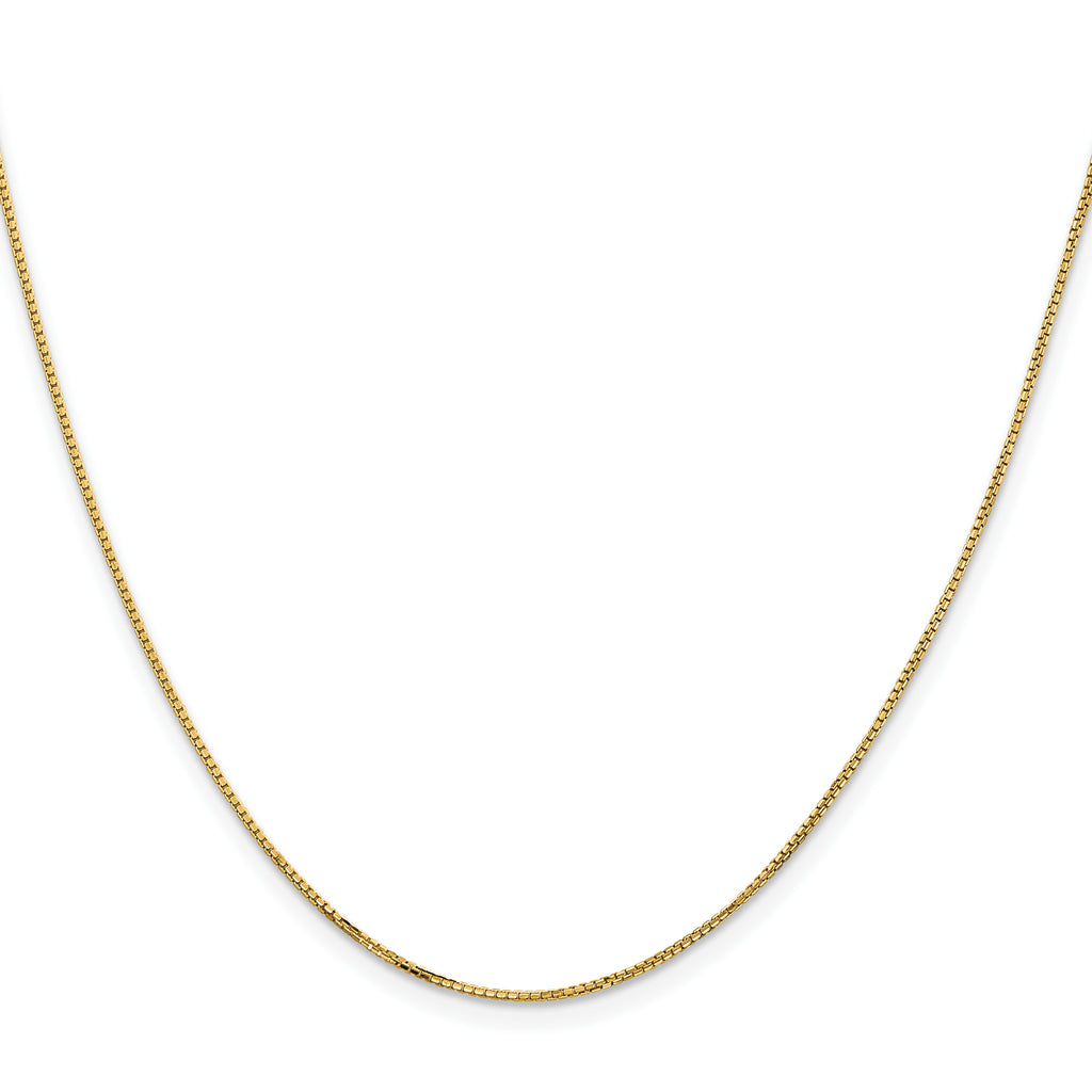1.0mm 14K Yellow Gold Concave Box Chain - Sophia Jewelers