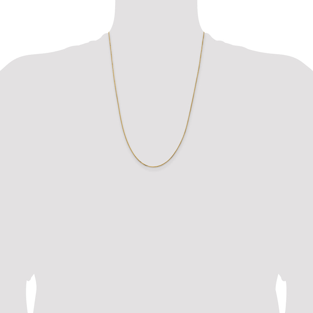 14K Yellow Gold Box Chain Necklace 1mm
