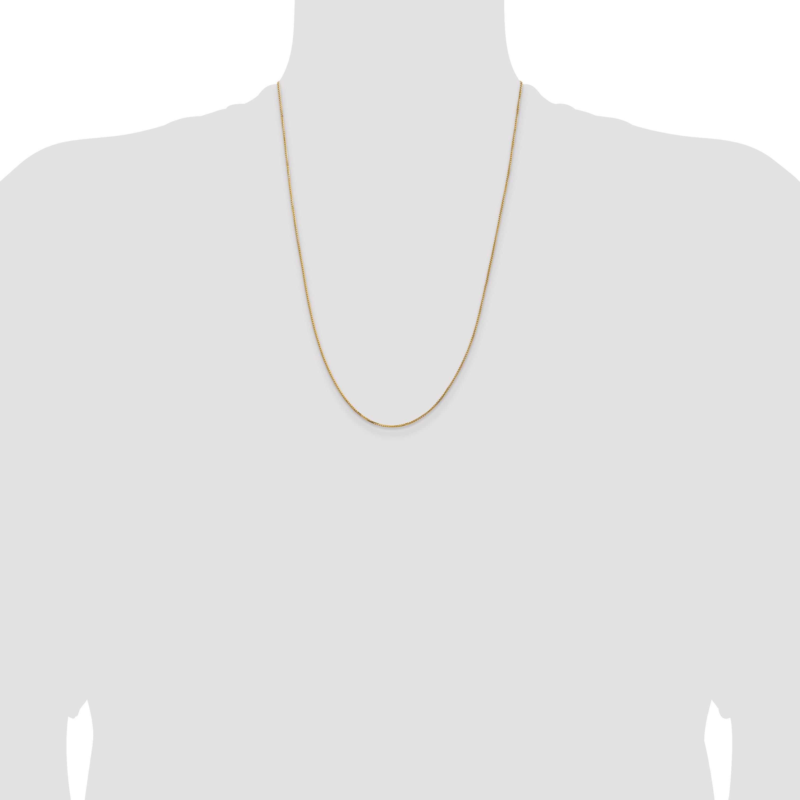 14K Yellow Gold Box Chain Necklace 1mm