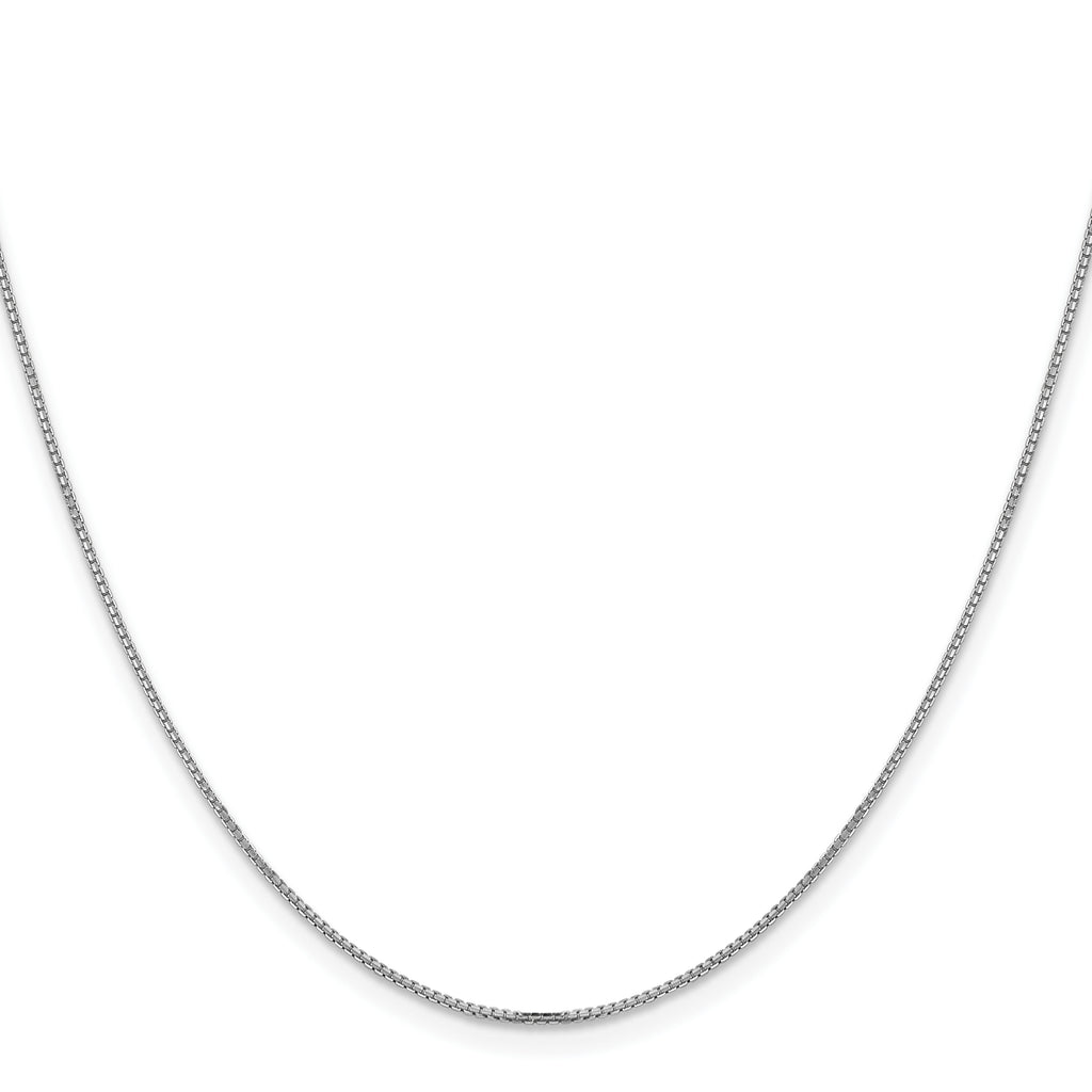 1.0mm 14K White Gold Concave Box Chain - Sophia Jewelers