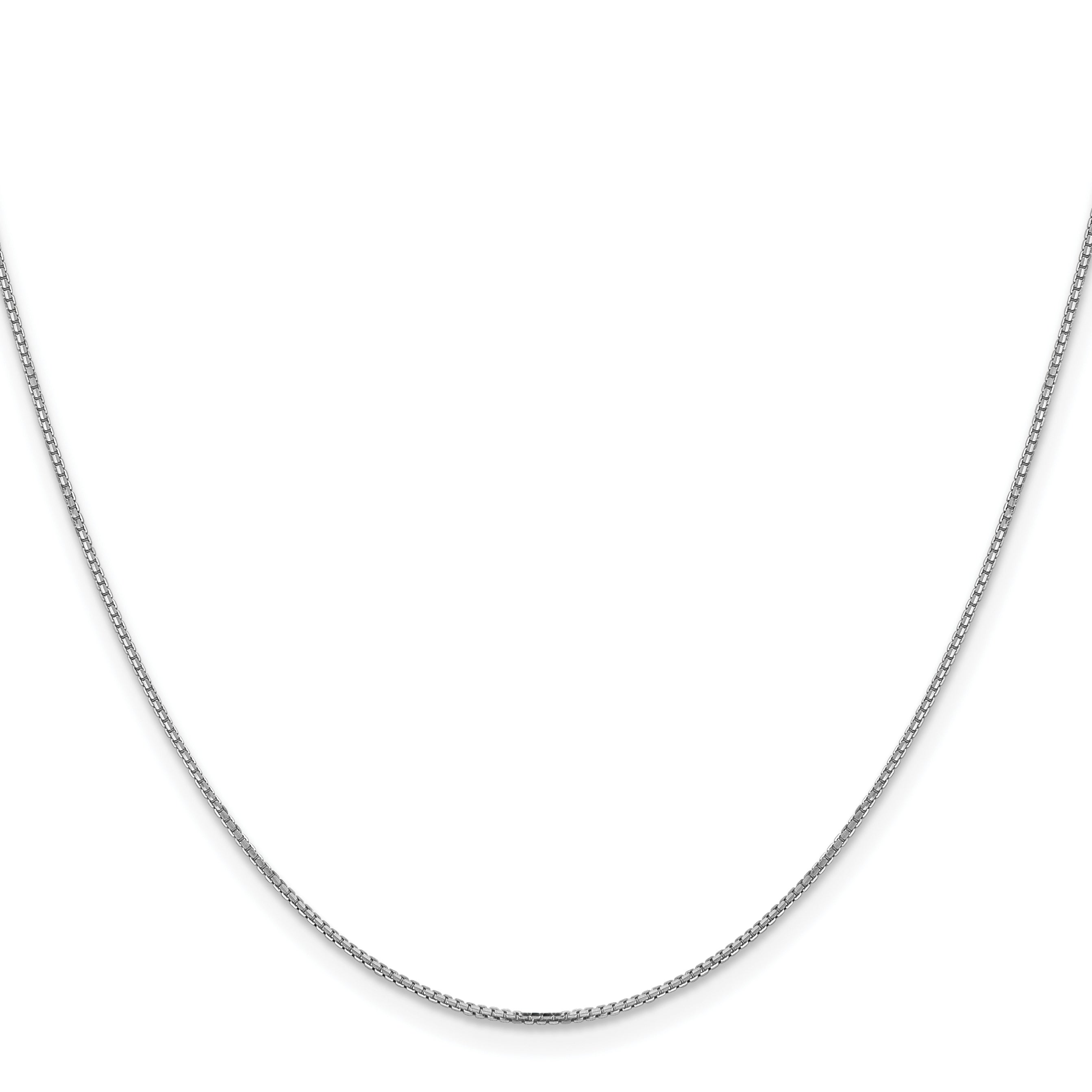 14K White Gold Box Chain Necklace 1mm Secondary image
