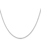 14K White Gold Box Chain Necklace 1mm