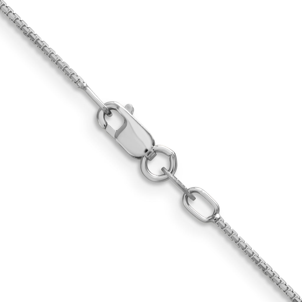 14K White Gold Box Chain Necklace 1mm