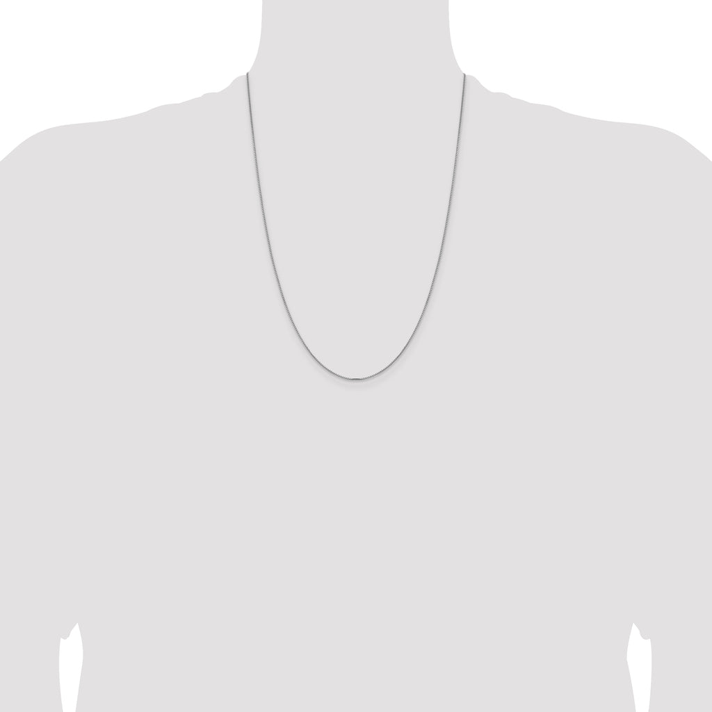 14K White Gold Box Chain Necklace 1mm