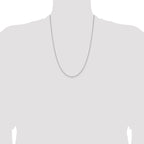 14K White Gold Box Chain Necklace 1mm