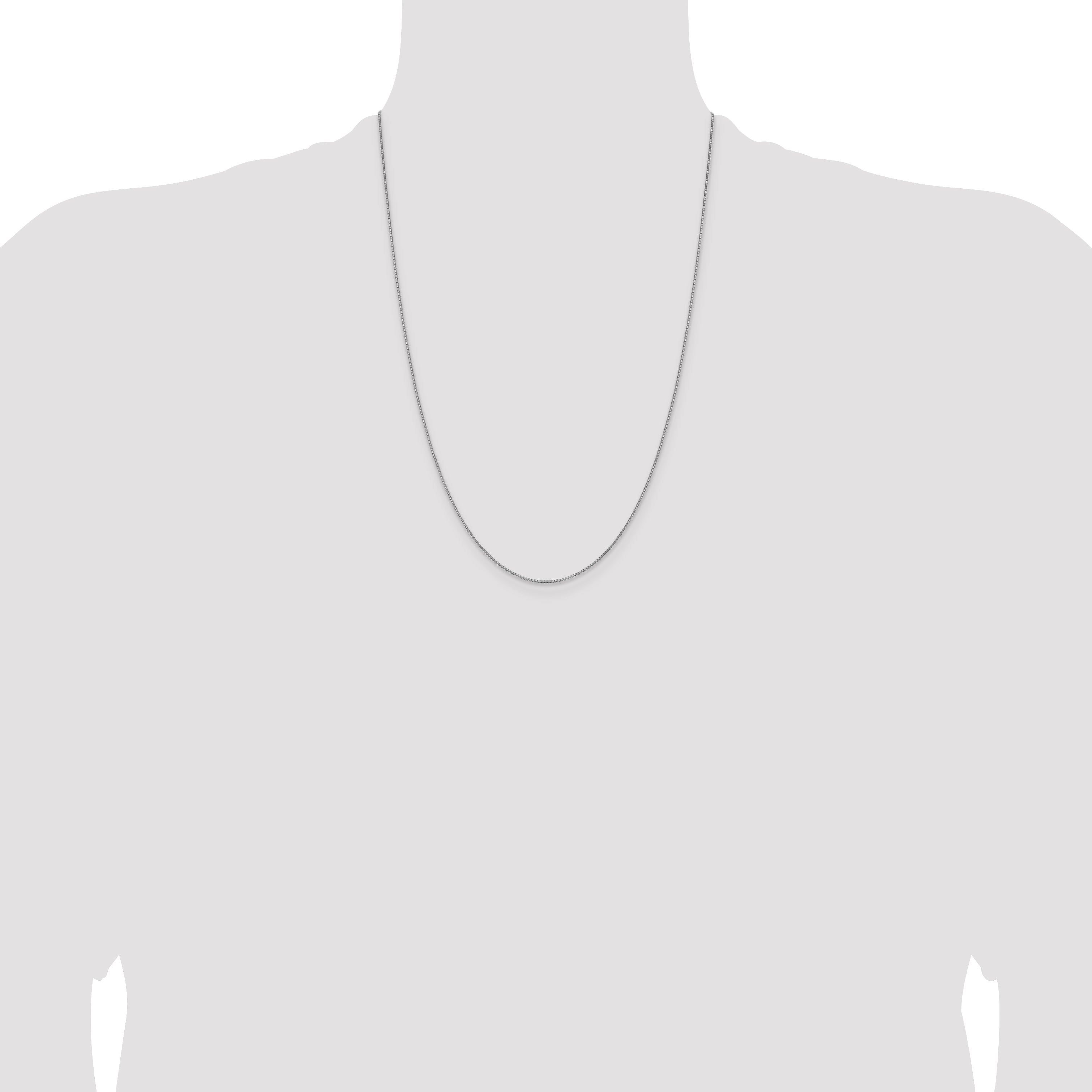 14K White Gold Box Chain Necklace 1mm