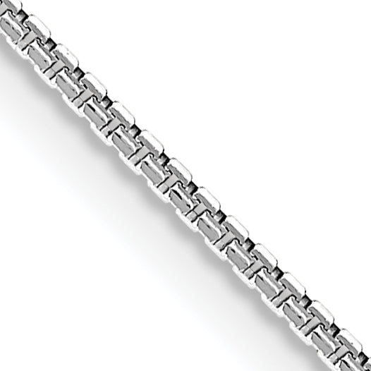 14K White Gold Box Chain Necklace 1mm Main image