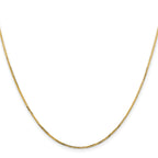 14K Yellow Gold Solid Box Chain Necklace 1.1mm