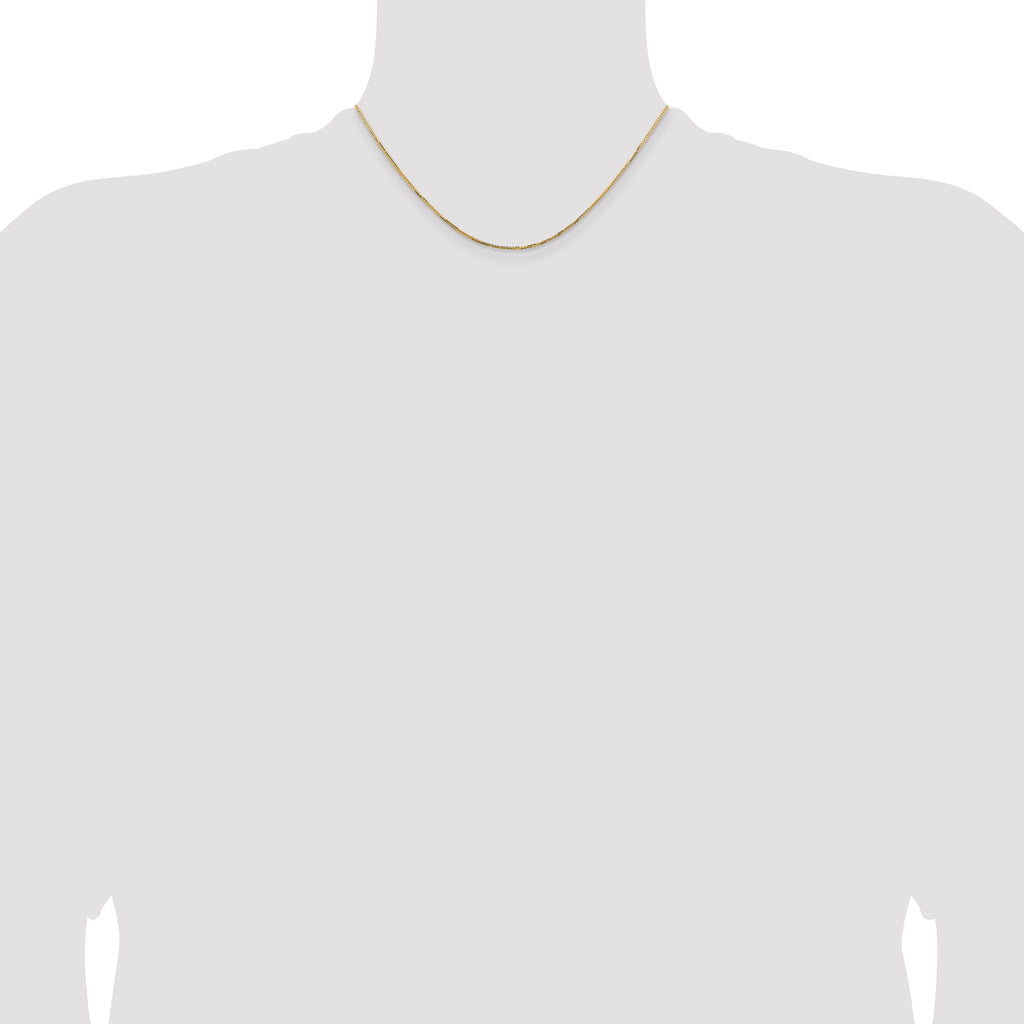 1.1mm 14K Yellow Gold Concave Box Chain - Sophia Jewelers