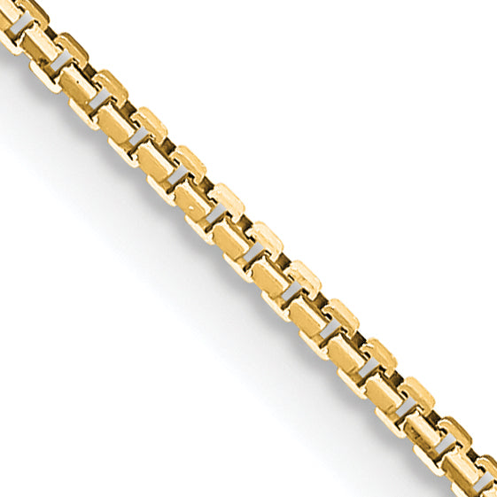 1.1mm 14K Yellow Gold Concave Box Chain - Sophia Jewelers
