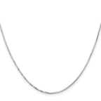 14K White Gold Solid Box Chain Necklace 1.1mm