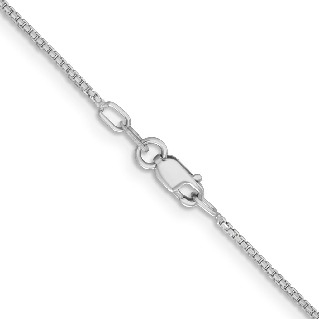 1.1mm 14K White Gold Concave Box Chain - Sophia Jewelers