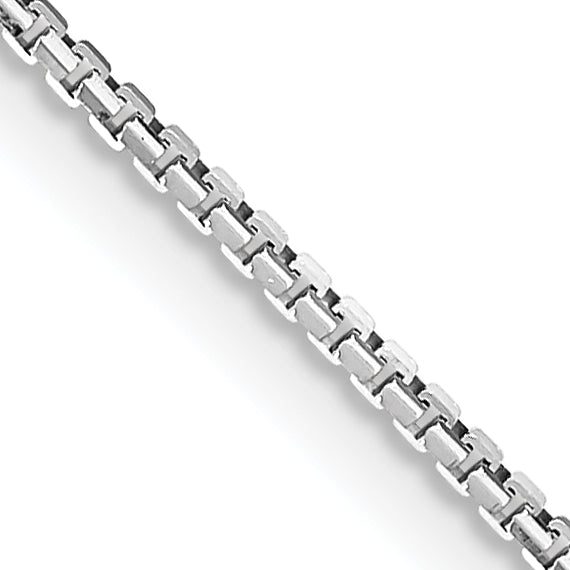 14K White Gold Solid Box Chain Necklace 1.1mm Main image