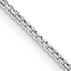 14K White Gold Solid Box Chain Necklace 1.1mm