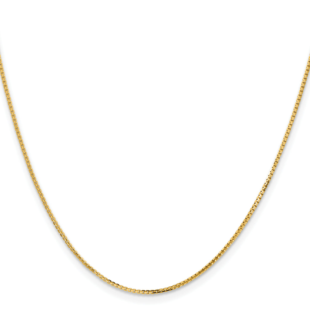 14K Yellow Gold Box Chain Necklace 1.2mm